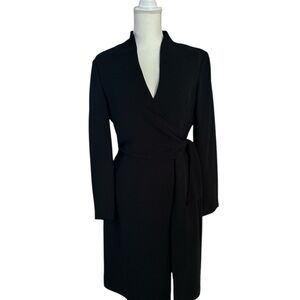 Jones New York Black Long Sleeve Wrap Dress